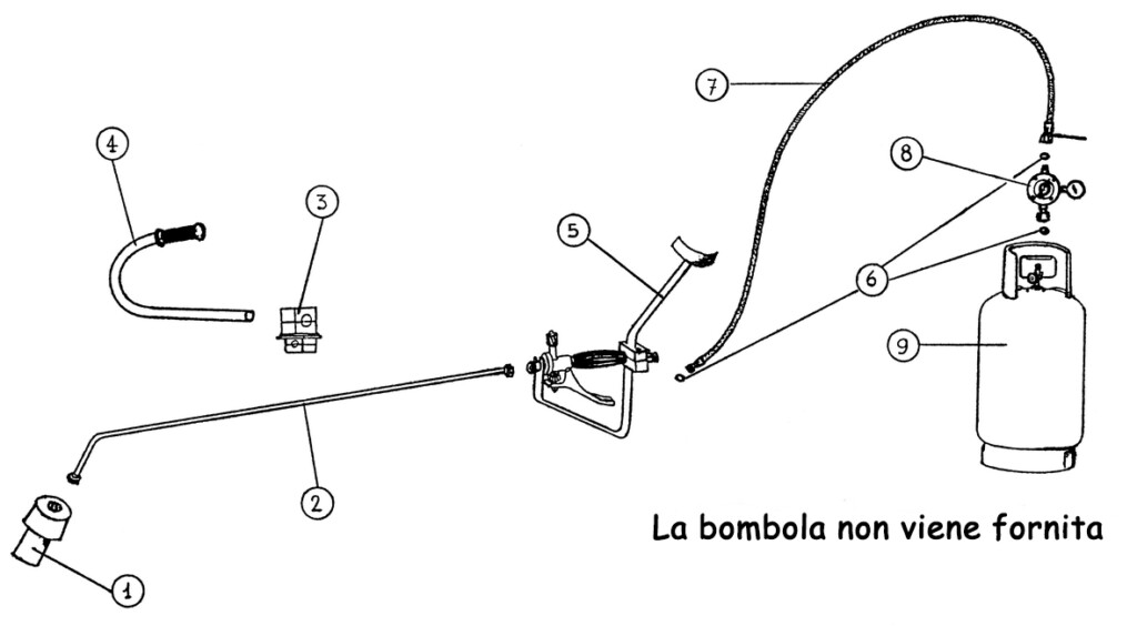 P – 1 bruciatore – disegno